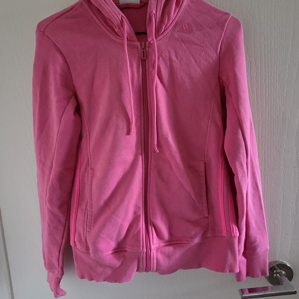 Adidas Pink Zip-Up Hoodie